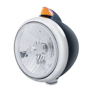 UNITED PACIFIC - 32640 - GUÍA NEGRA FARO ESTILO 682-C CRISTAL H4 Y SEÑAL LED ESTILO ORIGINAL - LENTE ÁMBAR