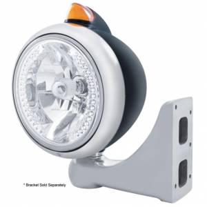 UNITED PACIFIC - UNITED PACIFIC - 32644 - FARO DELANTERO BLACK GUIDE 682-C H4 CON LED BLANCO Y SEÑAL LED DE ESTILO ORIGINAL - LENTE ÁMBAR - Image 5