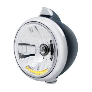 UNITED PACIFIC - 32647 - FARO DELANTERO NEGRO GUIDE 682-C H4 CON 10 LED ÁMBAR Y LENTE LED DE SEÑAL CLARO DE ESTILO ORIGINAL