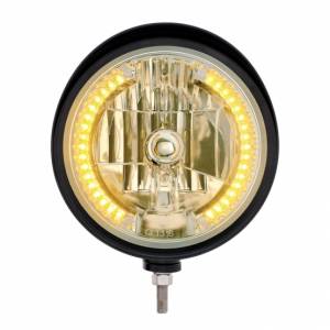 UNITED PACIFIC - UNITED PACIFIC - 32681 - FARO CON RANURA ESTILO "BILLET" NEGRO CON VISERA BOMBILLA H4 CON 34 LED ÁMBAR - Image 2