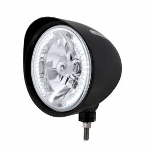 UNITED PACIFIC - 32682 - FARO CON RANURA ESTILO "BILLET" NEGRO CON VISERA BOMBILLA H4 CON 34 LED BLANCOS