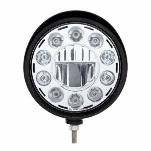 UNITED PACIFIC - UNITED PACIFIC - 32689 - FARO CON RANURA ESTILO "BILLET" NEGRO CON VISERA 11 BOMBILLAS LED - CROMADO - Image 2