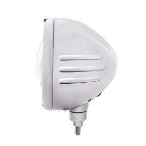 UNITED PACIFIC - UNITED PACIFIC - 32730 - FARO CLÁSICO DE ACERO INOXIDABLE CON RAYAS EN RELIEVE, 5 BOMBILLAS LED Y SEÑAL LED DE MODO DOBLE, LENTE ÁMBAR - Image 2