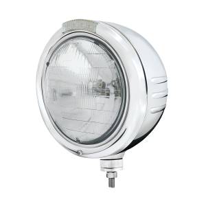 UNITED PACIFIC - 32737 - FARO CLÁSICO DE ACERO INOXIDABLE CON RAYAS EN RELIEVE H6024 Y LENTE LED CLARO DE SEÑAL DE MODO DOBLE