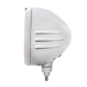 UNITED PACIFIC - UNITED PACIFIC - 32744 - FARO H4 SS CON RAYAS CLÁSICAS EN RELIEVE CON 6 LED ÁMBAR Y SEÑAL LED DE MODO DOBLE - LENTE ÁMBAR - Image 2