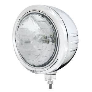UNITED PACIFIC - 32765 - CARCASA DE FARO DE INOXIDABLE CON RAYAS CLÁSICAS EN RELIEVE CON FARO HALÓGENO H6024