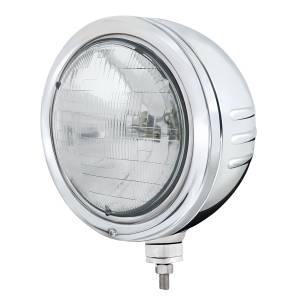 UNITED PACIFIC - 32773 - CARCASA DEL FARO DE INOXIDABLE CON RAYAS EN RELIEVE CON FARO HALÓGENO H6024