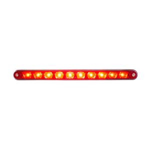 UNITED PACIFIC - 32778 - BARRA DE LUCES CON FUNCIÓN DE GIRO DIVIDIDO DE 9" DE 10 LED CON BISEL - LED ROJO/LEENTE ROJA
