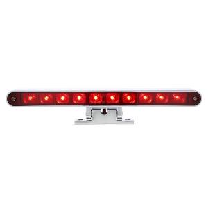 UNITED PACIFIC - 33009 - TERCERA LUZ DE FRENO DE 10 LED DE DOBLE FUNCIÓN CON BASE DE PEDESTAL GIRATORIA CROMADA - LED ROJO/LENTE ROJA