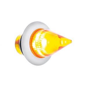 UNITED PACIFIC - 34841 - LUZ MINI SPIKE DE 3/4" DE DOBLE FUNCIÓN DE 4 LED CON BISEL DE ACERO INOXIDABLE (LIQUIDACIÓN/MARCADOR) - LED ÁMBAR/LENTE ÁMBAR