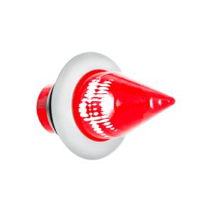 UNITED PACIFIC - 34842 - LUZ MINI SPIKE DE 3/4" DE DOBLE FUNCIÓN DE 4 LED CON BISEL DE ACERO INOXIDABLE (LIQUIDACIÓN/MARCADOR) - LED ROJO/LENTE ROJA