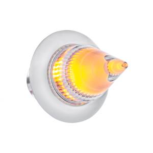 UNITED PACIFIC - 34843 - LUZ MINI SPIKE DE 3/4" DE DOBLE FUNCIÓN DE 4 LED CON BISEL DE ACERO INOXIDABLE (LIQUIDACIÓN/MARCADOR) - LED ÁMBAR/LENTE TRANSPARENTE