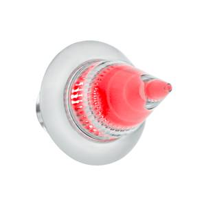 UNITED PACIFIC - 34844 - LUZ MINI SPIKE DE 3/4" DE DOBLE FUNCIÓN DE 4 LED CON BISEL DE ACERO INOXIDABLE (LIQUIDACIÓN/MARCADOR) - LED ROJO/LENTE TRANSPARENTE