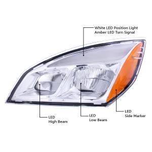 UNITED PACIFIC - UNITED PACIFIC - 35737 - FARO LED CROMADO PARA FREIGHTLINER CASCADIA 2018-2024 - CONDUCTOR - Image 11