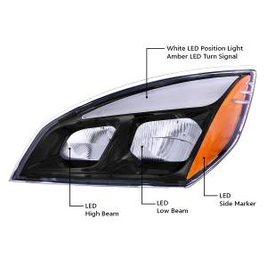 UNITED PACIFIC - UNITED PACIFIC - 35739 - FARO LED NEGRO PARA FREIGHTLINER CASCADIA 2018-2024 - CONDUCTOR - Image 11
