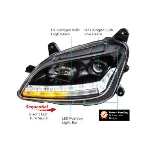 UNITED PACIFIC - UNITED PACIFIC - 35782 - FARO DE PROYECCIÓN BLACKOUT CON GIRO SECUENCIAL LED Y DRL PARA PETERBILT 579- PASAJERO 2012-2021 - Image 13