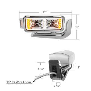 UNITED PACIFIC - UNITED PACIFIC - 35898 - CONJUNTO DE FAROS DE PROYECCIÓN "CROMADOS" DE 10 LED DE ALTA POTENCIA CON BRAZO DE MONTAJE Y POD LATERAL DE SEÑAL DE GIRO - LADO DEL PASAJERO - Image 12