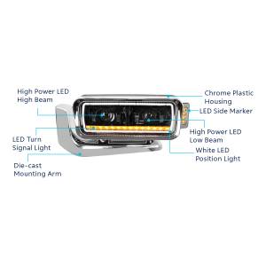 UNITED PACIFIC - UNITED PACIFIC - 35914 - CONJUNTO DE FARO DE PROYECCIÓN NEGRO LED DE ALTA POTENCIA CON BRAZO DE MONTAJE Y SEÑAL DE GIRO - PASAJERO - Image 13