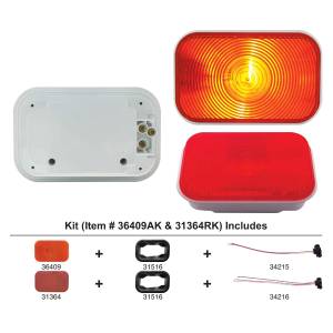 UNITED PACIFIC - 36409AK - KIT DE LUCES DE INTERMITENTE RECTANGULARES - LENTE ÁMBAR