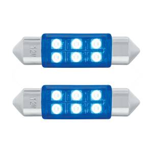 UNITED PACIFIC - 36592 - BOMBILLA DE LUZ DE DOMO 6418/6461-36MM MICRO LED DE ALTA POTENCIA 6 SMD - AZUL (PAQUETE DE 2)
