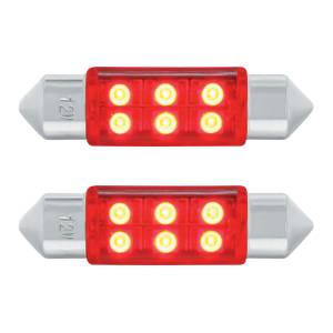 UNITED PACIFIC - 36593 - BOMBILLA DE LUZ DE DOMO 6418/6461-36MM MICRO LED DE ALTA POTENCIA 6 SMD - ROJA (PAQUETE DE 2)