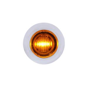 UNITED PACIFIC - 36600 - MINI LUZ AUXILIAR/UTILIDAD DE 3/4" DE DOBLE FUNCIÓN DE 3 LED CON BISEL Y ARANDELA - LED ÁMBAR/LENTE ÁMBAR