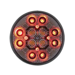 UNITED PACIFIC - 36608 - LUZ COMBINADA REDONDA DE 4" CON 12 LED DE FRENO, GIRO Y TRASERA Y 16 LED DE RESPALDO - LED ROJO/LENTE TRANSPARENTE