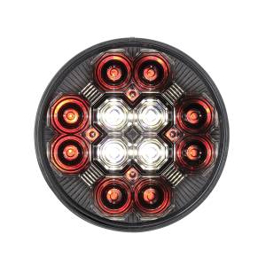 UNITED PACIFIC - UNITED PACIFIC - 36608 - LUZ COMBINADA REDONDA DE 4" CON 12 LED DE FRENO, GIRO Y TRASERA Y 16 LED DE RESPALDO - LED ROJO/LENTE TRANSPARENTE - Image 3