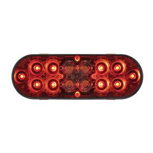 UNITED PACIFIC - 36609 - COMBO DE LUZ OVALADA DE 6" CON 14 LED DE FRENO, GIRO Y TRASERA Y 16 LED DE RESPALDO - LED ROJO/LENTE ROJA