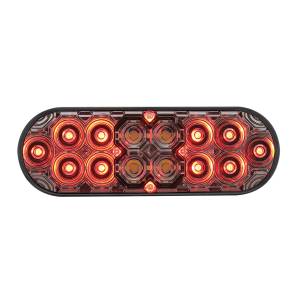 UNITED PACIFIC - 36610 - COMBO DE LUCES OVALADAS DE 6" CON 14 LED DE FRENO, GIRO Y TRASERA Y 16 LED DE RESPALDO - LED ROJO/LENTE TRANSPARENTE