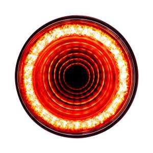 UNITED PACIFIC - 36654 - LUZ DE ESPEJO REDONDA DE 4" DE 24 LED (PARADA, GIRO Y TRASERA) - LED ROJA/LENTE TRANSPARENTE