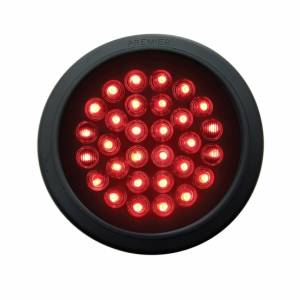 UNITED PACIFIC - 36832BRK - KIT DE LUCES REDONDAS DE 30 LED DE 4" (PARADA, GIRO Y TRASERA) - LED ROJO/LENTE ROJA
