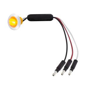 UNITED PACIFIC - 36869 - MINI LUZ LED DE 3/4" DE DOBLE FUNCIÓN (LIQUIDACIÓN/MARCADOR) CON LENTE DE CRISTAL FACETADO - LED ÁMBAR/LENTE ÁMBAR