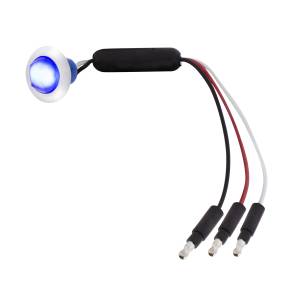 UNITED PACIFIC - 36870 - MINI LUZ DE 3/4" DE DOBLE FUNCIÓN DE 3 LED (LIQUIDACIÓN/MARCADOR) CON LENTE DE CRISTAL: LED AZUL/LENTE AZUL