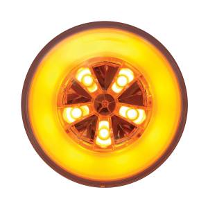 UNITED PACIFIC - 36923 - GLOLIGHT REDONDA DE 18 LED DE 4" (SEÑAL DE GIRO) - LED ÁMBAR/LENTE ÁMBAR (TARJETA)