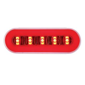 UNITED PACIFIC - 36924 - GLOLIGHT OVALADA DE 22 LED DE 6" CON DISEÑO INTERIOR DE BARRA DIVISORA (PARADA, GIRO Y COLA) - LED ROJO/INSERTO ROJO (TARJETA)