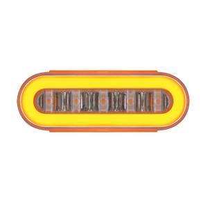 UNITED PACIFIC - UNITED PACIFIC - 36925 - LENTE TRANSPARENTE OVALADA DE 22 LED DE 6" CON LUZ GLOLIGHT DE INSERTO DE HALO - LED ÁMBAR/INSERTO ÁMBAR (TARJETA) - Image 2