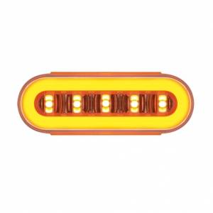 UNITED PACIFIC - UNITED PACIFIC - 36925BAK - LENTE TRANSPARENTE OVALADA DE 22 LED DE 6" CON INSERTO DE HALO KIT DE LUZ GLOLIGHT - LED ÁMBAR/INSERTO ÁMBAR (CADA UNO) - Image 2