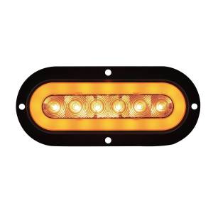 UNITED PACIFIC - 36956 - GLOLIGHT DE MONTAJE DE BRIDA OVALADA DE 22 LED DE 6" (SEÑAL DE GIRO) - LED ÁMBAR/LENTE TRANSPARENTE