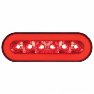 UNITED PACIFIC - 37128 - GLOLIGHT OVALADA DE 22 LED DE 6" (PARADA, GIRO Y COLA) - LED ROJO/LENTE ROJA