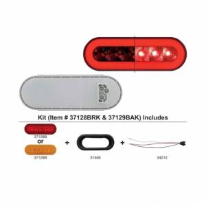 UNITED PACIFIC - 37128BRK - KIT DE LUZ GLO OVALADA DE 22 LED DE 6" (PARADA, GIRO Y COLA) - LED ROJO/LEENTE ROJA (CADA UNO)