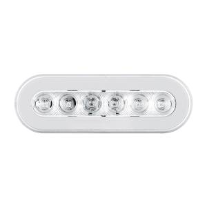 UNITED PACIFIC - 37130 - GLOLIGHT OVALADA DE 22 LED DE 6" (PARADA, GIRO Y COLA) - LED ROJO/LENTE TRANSPARENTE
