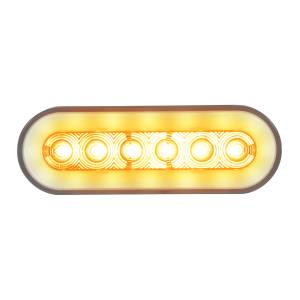 UNITED PACIFIC - 37131 - GLOLIGHT OVALADA DE 22 LED DE 6" (SEÑAL DE GIRO) - LED ÁMBAR/LENTE TRANSPARENTE