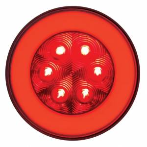 UNITED PACIFIC - 37132BRK - KIT DE LUCES GLO REDONDAS DE 4" DE 21 LED (PARADA, GIRO Y TRASERA) - LED ROJO/LENTE ROJA (A GRANEL)