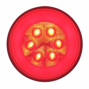 UNITED PACIFIC - 37134 - GLOLIGHT REDONDA DE 21 LED DE 4" (PARADA, GIRO Y COLA) - LED ROJO/LENTE TRANSPARENTE