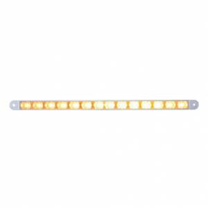 UNITED PACIFIC - 37192B - BARRA DE LUCES DE ADVERTENCIA AUXILIAR DE 14 LED DE 12" SOLAMENTE - LED ÁMBAR/LENTE TRANSPARENTE (A GRANEL)