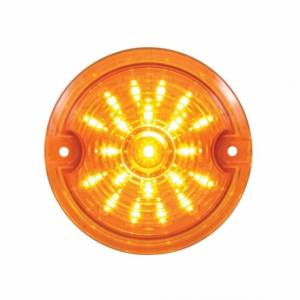 UNITED PACIFIC - 37200 - LUZ DE SEÑAL 21 LED 3-1/4" PARA MOTO HARLEY CON ENCHUFE 1156 - LED AMBAR/LENTE AMBAR