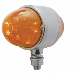UNITED PACIFIC - 37308 - LUZ DE DOBLE CARA DE SANDÍA DE 34 LED CON CARCASA CROMADA - LED ÁMBAR/LENTE ÁMBAR OSCURO