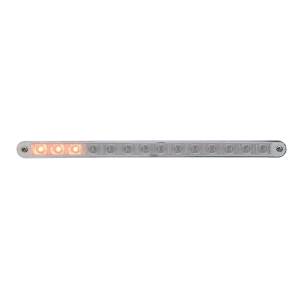 UNITED PACIFIC - 37524 - BARRA DE LUCES SECUENCIAL DE 14 LED DE 12" CON BISEL - LED ÁMBAR/LEENTE TRANSPARENTE