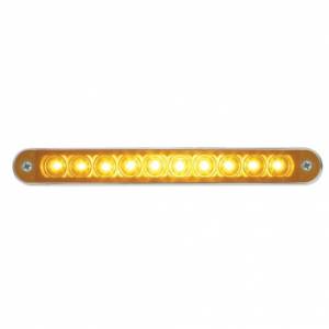 UNITED PACIFIC - 37637 - BARRA DE LUCES DE SEÑAL DE GIRO DE 10 LED DE 6-1/2" CON BISEL - LED ÁMBAR/LEENTE ÁMBAR
